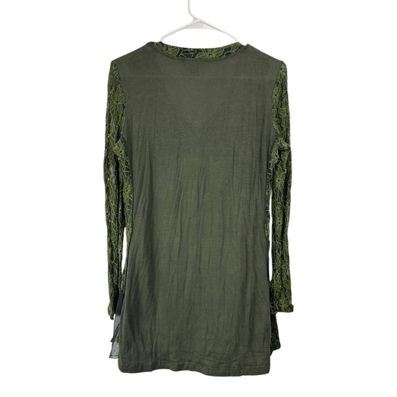 Vintage Alberto Makali Size M Whimsigoth Forest Fairy Lace Fly Away Chiffon Top - Picture 2 of 10